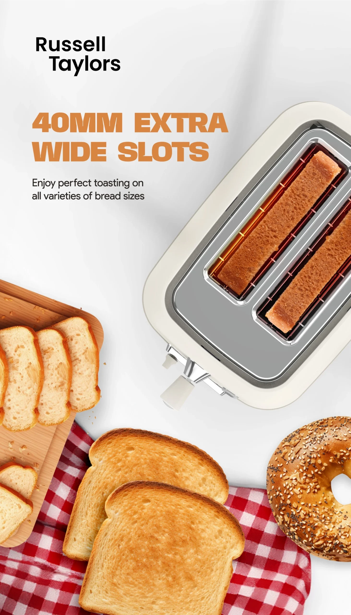 Russell Taylors Retro Toaster RT-10, ๐ณ ๐ฆ๐ต๐ฎ๐ฑ๐ฒ ๐ฆ๐ฒ๐๐๐ถ๐ป๐ด๐, 2 Years Warranty