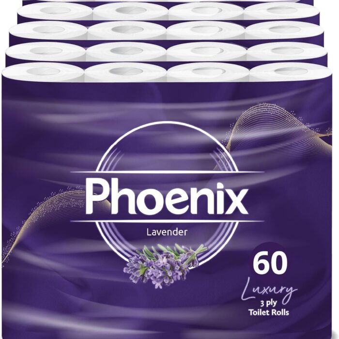 60 Phoenix Soft Supreme Luxury Toilet Rolls Bulk Buy - Quilted White 3 Ply Toilet Paper - Pack of 60 Toilet Tissue