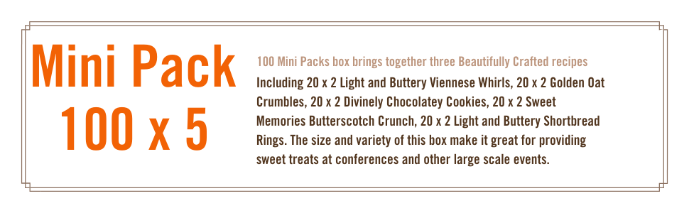 Border 5 Flavor Mini Biscuits Twin Pack (100 Packs Total) - Perfect for Home, Office, and Travel!