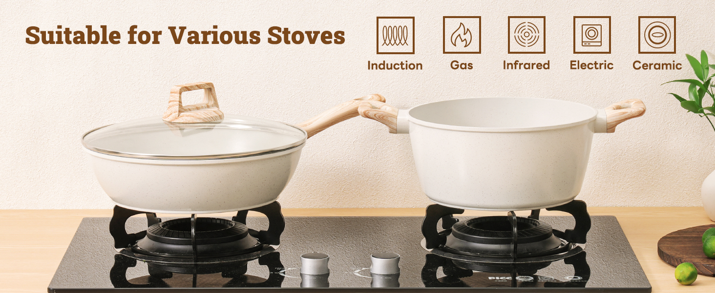 17 Pcs Pots and Pans Set Non stick .Cookware Sets White Granite Induction Cookware. Non-toxic Healthy Non Stick Kitchen Cooking Set with Frying Pans Set. Saucepans (PFAS. PFOA. PFOS Free) Ship from Kuala Lumpur ⚡ Flash Sale Hot Deals! – Limited to 100 units – Only 69 left! Enjoy bonus rewards under the Malaysia-issued American Express (Amex) Credit Card Program. Each person can only purchase one.